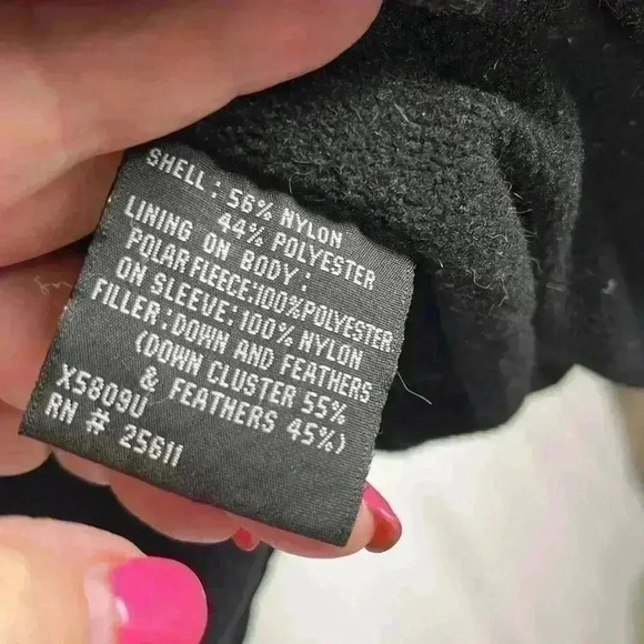 XOXO Women’s Puffer Jacket Short Length Black Turtleneck Pockets Zip Front XL - Picture 8 of 14